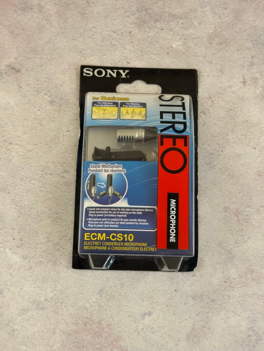 SONY ECMCS10 Stereo Electret Condenser Mic PROFESSIONAL MICROPHONE - SEALED NEW